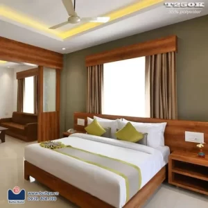 Bộ chăn ga gối Khách sạn T250 kẻ sọc 65% cotton / 35% polyester-T250K